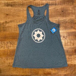 NWT Club Pilates Flowy Racerback Tank in Heather Deep Teal